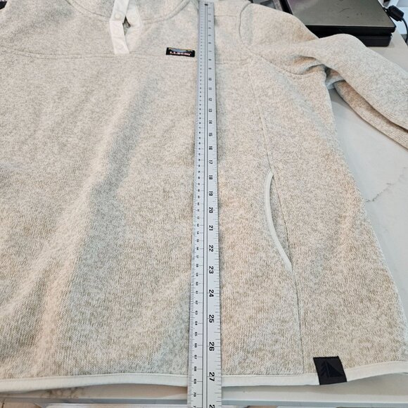 L.L. Bean Womens 3X Sweater Fleece Pullover Beige Snap Neck Warm Preppy EUC! - Picture 10 of 11